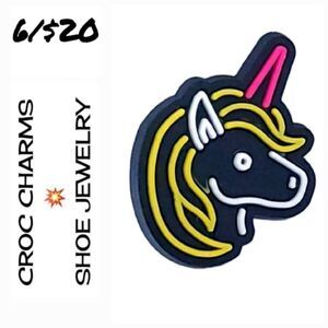 6/$20 Neon Unicorn Handbag Bogg Bag Charm 👜 Croc Shoe Jewelry Jibbitz 🦄